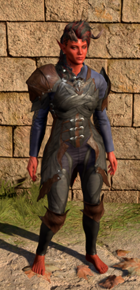 Drow Studded Leather Armour in game female.png