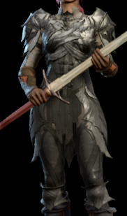 Spidersilk armour dyed harlequin black and white worn by female player character