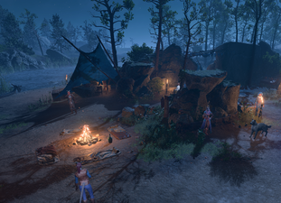 The Wilderness Campsite at night