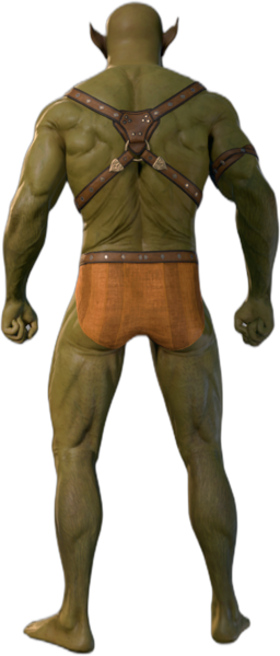 Orange Underwear Half-Orc Back