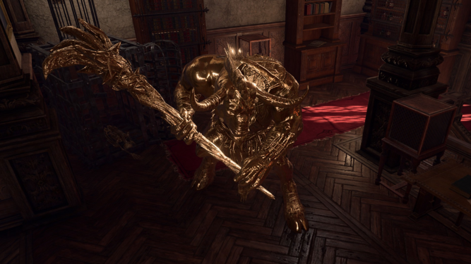 Gilded minotaur in-game.