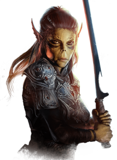 Cover artwork of Lae'zel from Baldur's Gate 3.