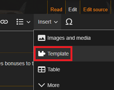 Adding templates using the visual editor.